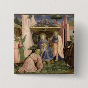 Adoration of the Magi, from the predella 15 Cm Square Badge