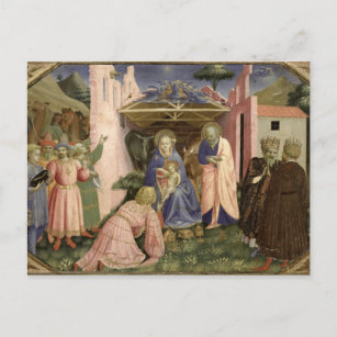 Adoration of the Magi, from the predella Postcard