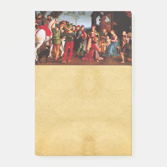 ADORATION OF THE MAGI NATIVITY PARCHMENT POST-IT NOTES (Front)