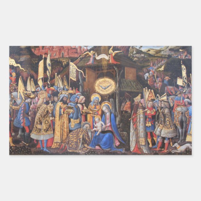 Adoration of the Magi Rectangular Sticker (Front)
