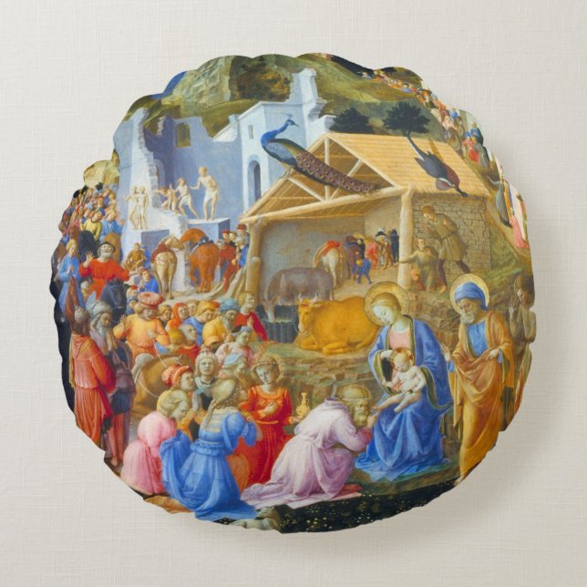ADORATION OF THE MAGI ROUND CUSHION (Front)