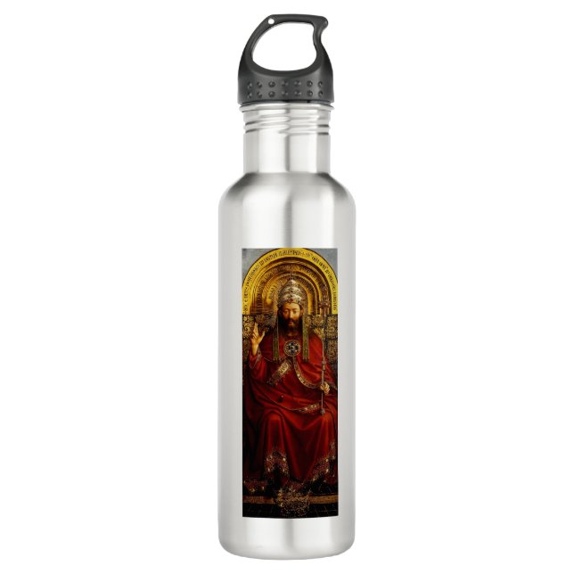 Adoration of the Mystic Lamb by Jan van Eyck 710 Ml Water Bottle (Front)