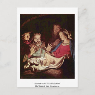 Adoration Of The Shepherd By Gerard Van Honthorst Postcard