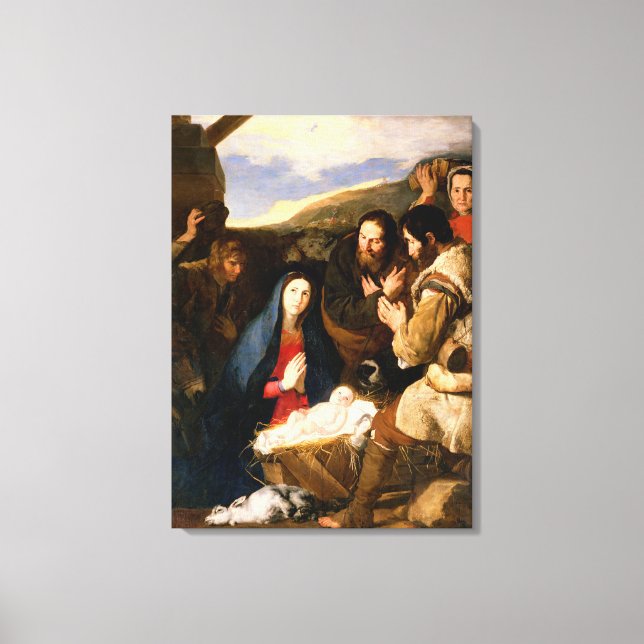 Adoration of the Shepherds, 1650 Canvas Print (Front)