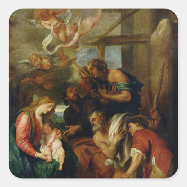 Adoration of the Shepherds 2 Square Sticker (Front)