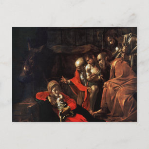 Adoration of the Shepherds by Caravaggio (1609) Postcard
