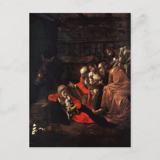 Adoration of the Shepherds by Caravaggio (1609) Postcard