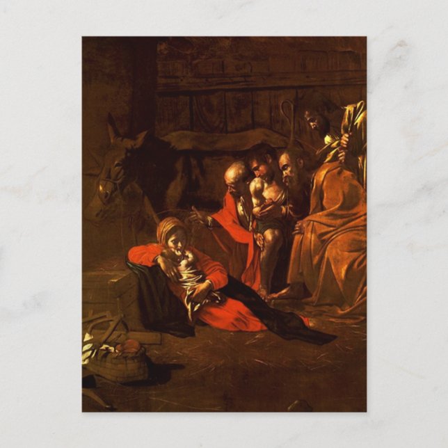 Adoration of the Shepherds by Caravaggio Postcard (Front)