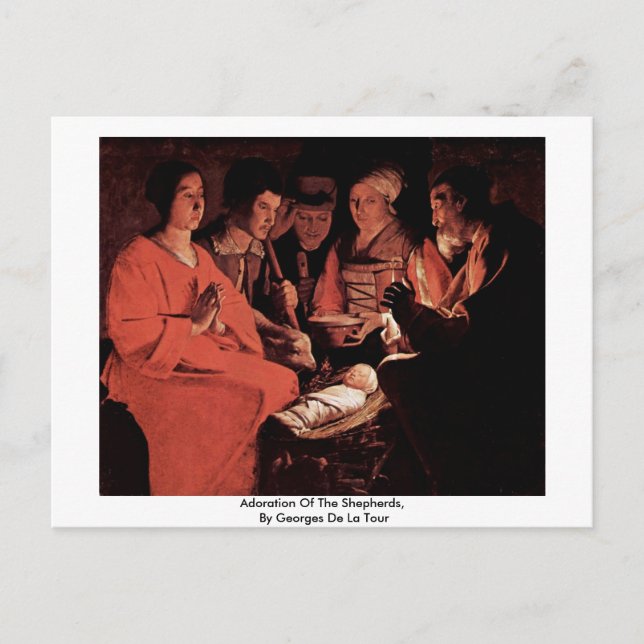 Adoration Of The Shepherds,  By Georges De La Tour Postcard (Front)