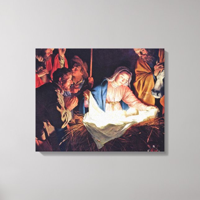 Adoration of the Shepherds by Gerard van Honthorst Canvas Print (Front)