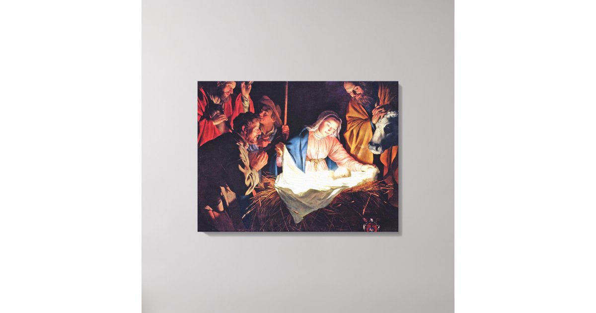 Adoration of the Shepherds by Gerard van Honthorst Canvas Print | Zazzle