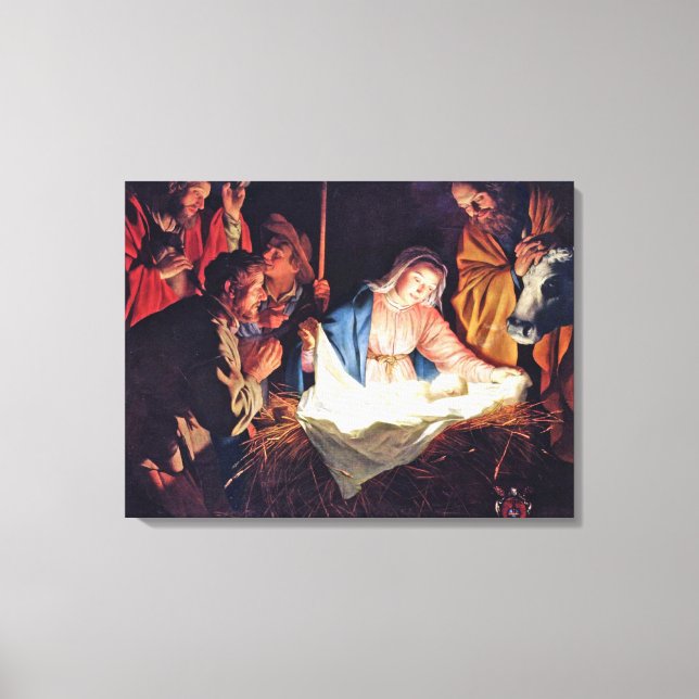 Adoration of the Shepherds by Gerard van Honthorst Canvas Print (Front)