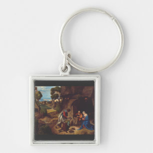 Adoration of the Shepherds by Giorgione Art Key Ring