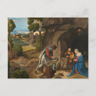 Adoration of the Shepherds by Giorgione Christmas Holiday Postcard