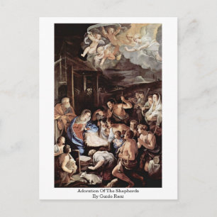 Adoration Of The Shepherds By Guido Reni Postcard
