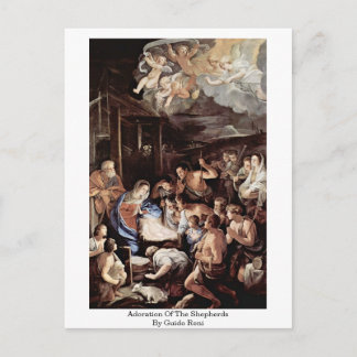 Adoration Of The Shepherds By Guido Reni Postcard