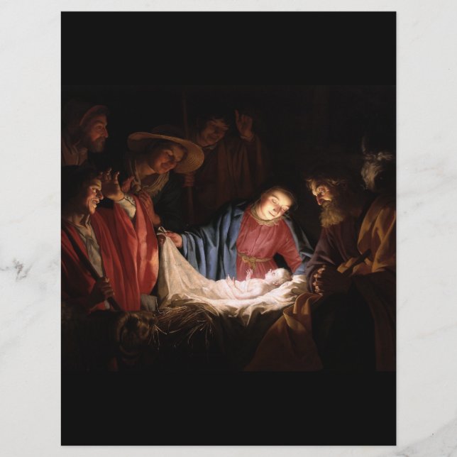 Adoration of the Shepherds by Honthorst Art Flyer (Front)