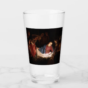 Adoration of the Shepherds by Honthorst Art Glass