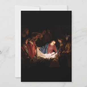 Adoration of the Shepherds by Honthorst Art Invitation