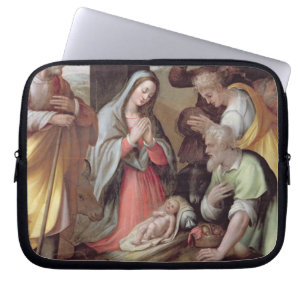 Adoration of the Shepherds, c.1500 (tempera on pan Laptop Sleeve