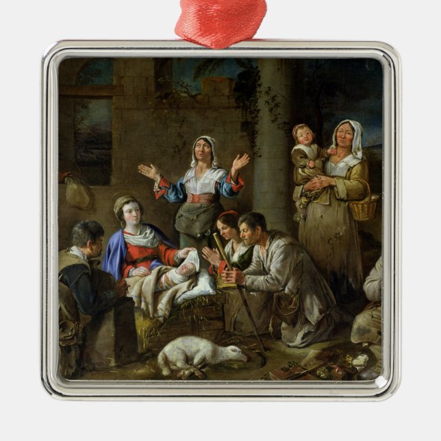 Adoration of the Shepherds, c.1659 Metal Tree Decoration (Front)