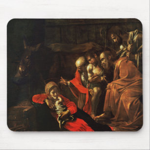 Adoration of the Shepherds (Caravaggio) Mouse Mat