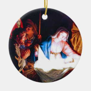 Adoration of the Shepherds Ceramic Tree Decoration