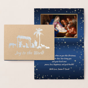 Adoration of the Shepherds. Christmas Luxury Foil Card
