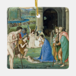 Adoration of the Shepherds, circa 1500 Ceramic Tree Decoration