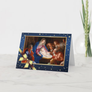 Adoration of the Shepherds. Fine Art Religious  Holiday Card