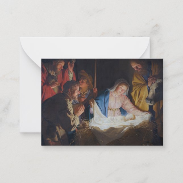 Adoration of the shepherds - Honthorst - Christmas Card (Front)