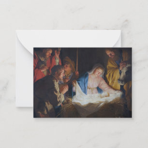 Adoration of the shepherds - Honthorst - Christmas Card