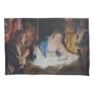 Adoration of the shepherds - Honthorst - Christmas Pillowcase