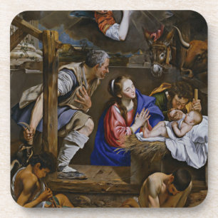 Adoration of the Shepherds - Juan Bautista Maino Coaster