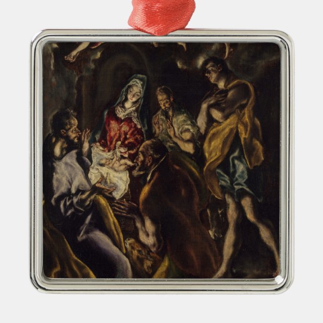 Adoration of the Shepherds Metal Tree Decoration (Front)