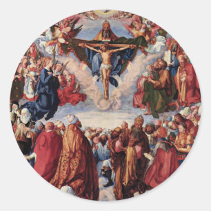 Adoration of the Trinity by Albrecht Durer, 1511 Classic Round Sticker