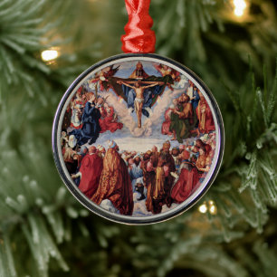 Adoration of the Trinity by Albrecht Durer, 1511 Metal Tree Decoration