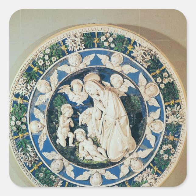 Adoration of the Virgin with St. John Square Sticker (Front)