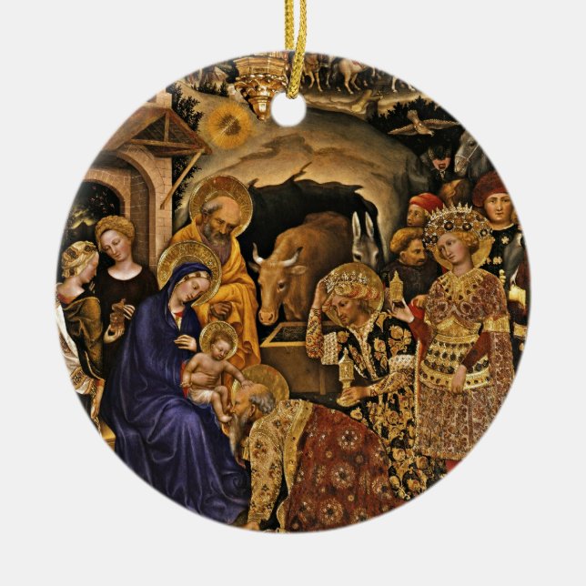 Adorazione dei Magi Ceramic Tree Decoration (Front)