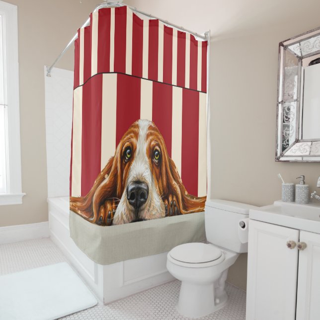 Adorbs Basset Hound Shower Curtain (In Situ)