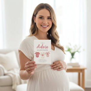 Adore A Girl Baby Shower Invitation