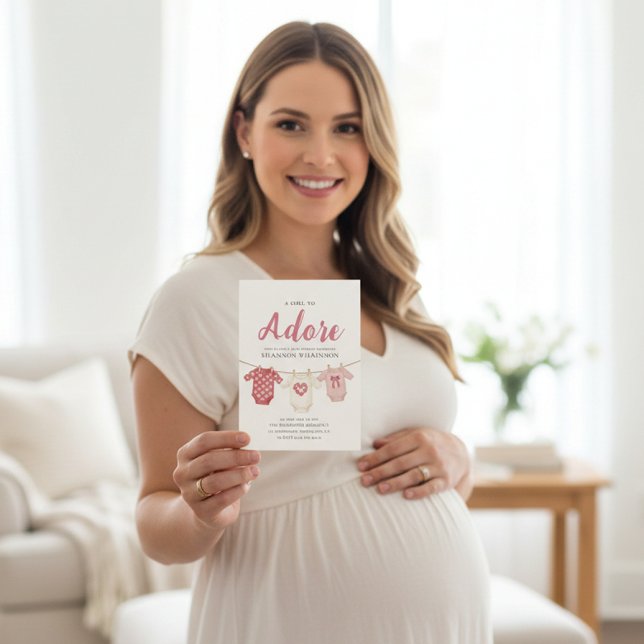 Adore A Girl Baby Shower Invitation (Creator Uploaded)