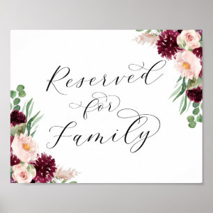 Adore Floral Reserved for Family Wedding Sign