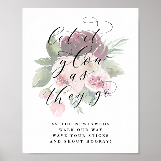 Adore Glow-Stick Newlywed Send Off Wedding Sign (Front)