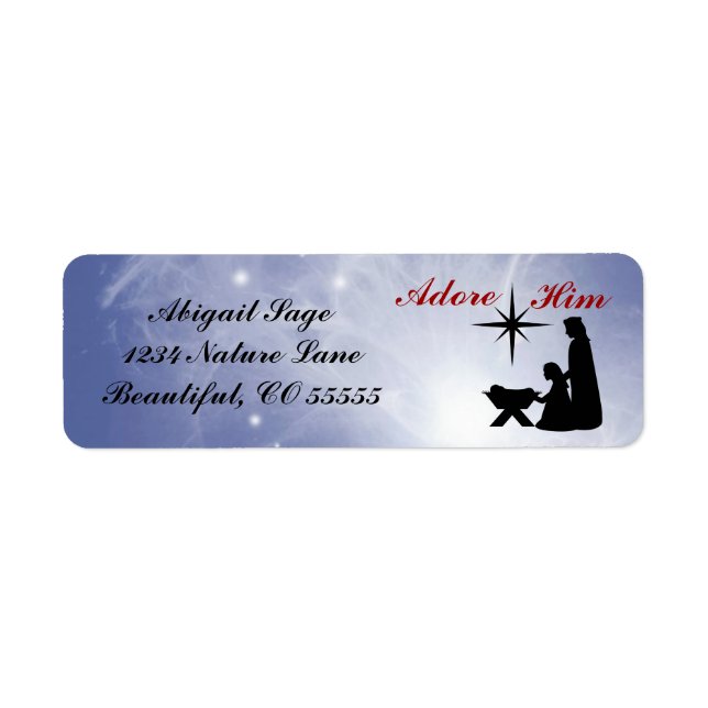 Adore Him - Nativity Scene Return Address Labels (Front)