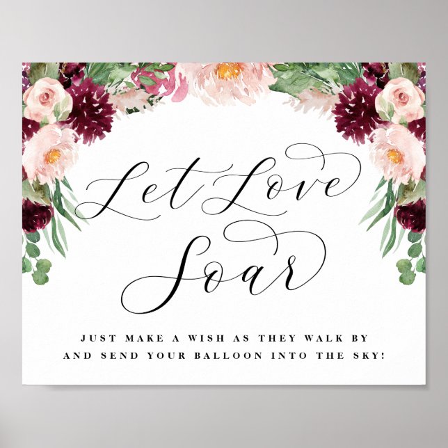 Adore Let Love Soar Balloon Send Off Wedding Sign (Front)