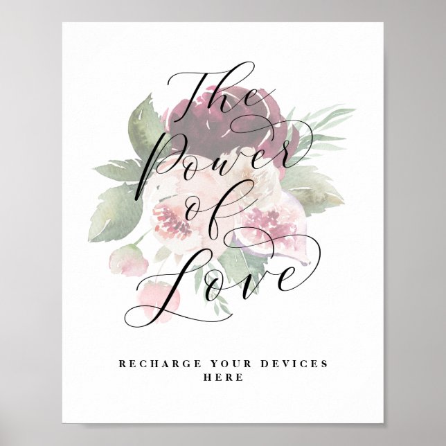 Adore Power of Love Device Charging Wedding Sign (Front)