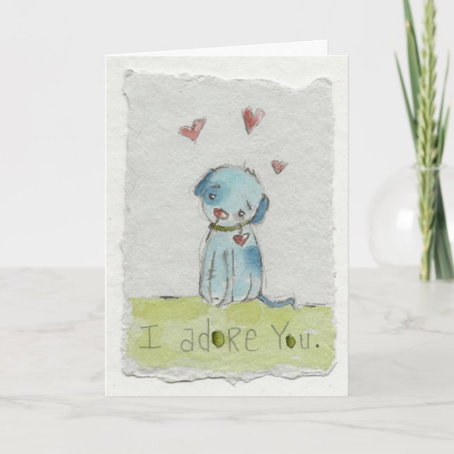 Adore You Dog - Valentine Love Card (Front)