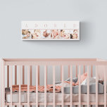 ADORED Baby Photo Collage Elegant Pink and White Canvas Print<br><div class="desc">Create your own stretched canvas print custommized with your own baby photos. This design is cute enough for the nursery and elegant enough to be displayed anywhere in your home. The design is lettered with the word "ADORED", with each letter positioned above one of your photos. The photo template is...</div>