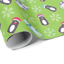 Adorible Polar Bear and Penguin Wrapping Paper